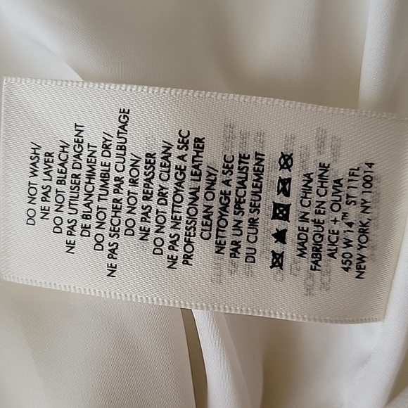 Alice + Olivia Womens Butter Yellow Cream Cam Lamb Leather Biker Jacket - Picture 14 of 16